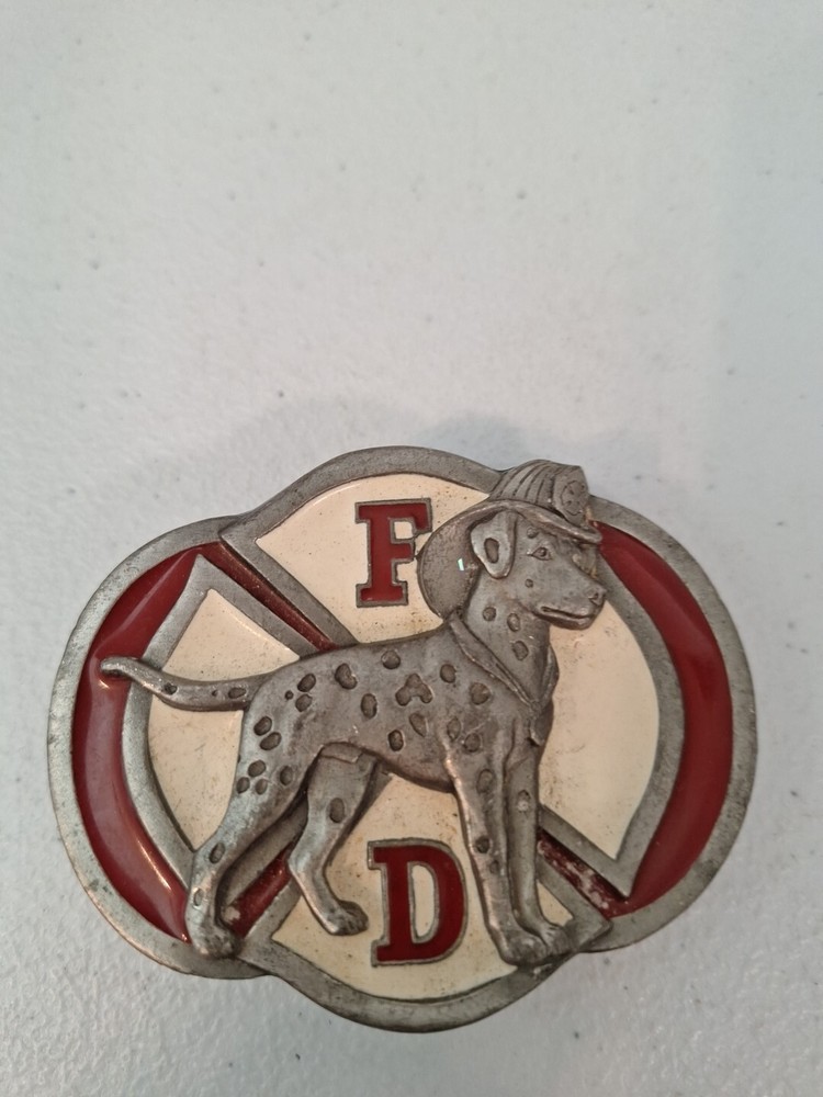 Fire Dept. Department Dalmation Dog Crest Belt Buckle