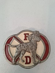 Fire Dept. Department Dalmation Dog Crest Belt Buckle