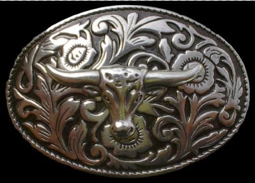 Texas Longhorn Cow-Steer Bull Cow Head Belt Buckles