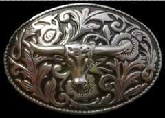 Texas Longhorn Cow-Steer Bull Cow Head Belt Buckles