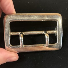 Vintage Chrome Plated 2.25” Double Prong Duty Belt Buckle