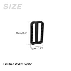 Bag Belt Glide Buckle (50mm/2&Prime;) 50Pcs, Plastic Adjustable Buckle Fasteners