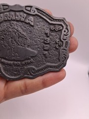 Vtg. Uniq Hit Line USA Local 1931 UMWA Is Here To Stay Belt Buckle.