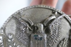 1981 Bergamot USA Great Seal « I&rsquo;m Proud To Be An American » Pewter Belt Buckle