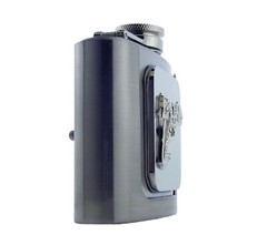 Flask Belt Buckle Gothic Tribal Chrome Western Silver Halloween Tattoo Topac Gun