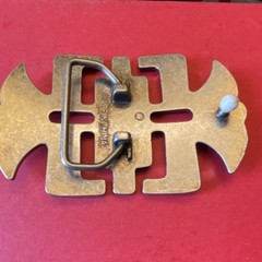 Men&rsquo;s Gold Tone Cross Belt Buckle Antique Finish Metal Fits 1.5 in Belt