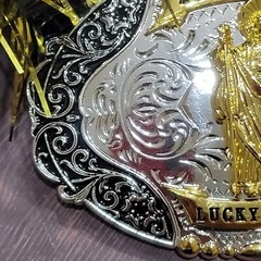 Saint jude San Judas Western belt Buckle Gold Silver Heavy gold silver