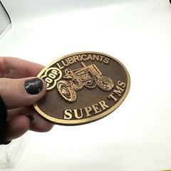 Vintage COOP Lubricants Super TMS Series 2 H Tractor Farmland Metal Belt Buckle