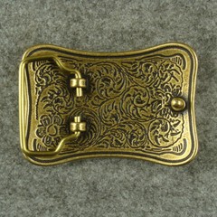 Heavy duty Solid Brass print Flowers Classical Men&rsquo;s Belt Buckles for 1.5&Prime; Belt