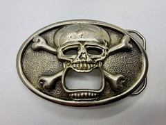 Creepy Skull Cross Bones Cosplay Gothic Punk Belt Buckle with Bottle Opener