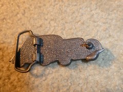 Vintage 1970s Brass Classic Sedan Car Belt Buckle 4&Prime; Wide