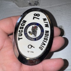 1978 Southern Pacific Tucson Division Railroad Safety Silver Belt Buckle