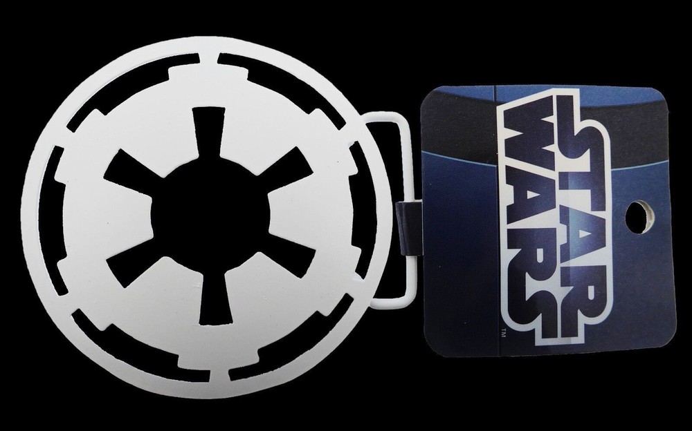 STAR WARS IMPERIAL LOGO BELT BUCKLE WHITE METAL ORIGINAL NEW AUTHENTIC WITH TAG