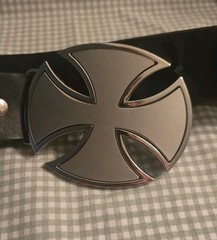 Vintage Y2K Independent Truck Buckle Chrome Iron Cross 90s Skateboarding No Belt