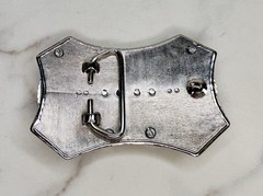 Double Centenario Western Belt Buckle Hebilla Rodeo Silver/Gold Tone 2.5”x4”