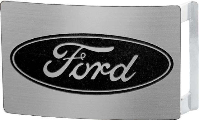 Brushed Silver Ford Oval Rock Star Buckle Official Licensed