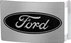 Brushed Silver Ford Oval Rock Star Buckle Official Licensed