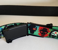 Suicide Squad Belt w/ Metal Belt Buckle Loot Crate Neon Green Black Buckle Down