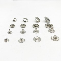 8/10/12.5/15mm Silver Plated Brass Snap Button Leather Craft Fastener Closur lot