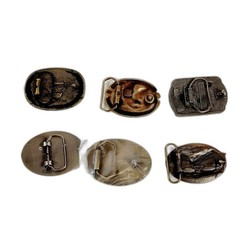 6 Vintage NRA Golden Eagles Belt Buckles Limited Edition Commemorative Box Pouch
