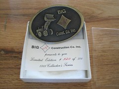 Belt Buckle Advertising Big R Construction Co. Limited Edition Numbered 1988
