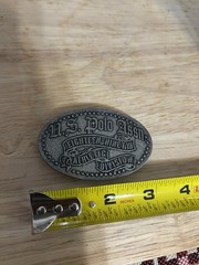 VTG SILVER U.S. Polo Assn. Men&rsquo;s Western Belt Buckle Gray Metal Engraved Antique