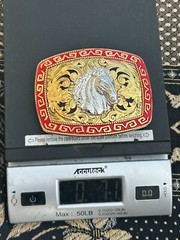 Western Buckle Gold Silver Red Horse Head Buckle Cowboy 2 » Hebillas Vaqueras
