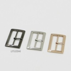 2 X Alloy Pin Buckles for Leather Belt Bag Coat Jacket Shoes 2-5cm Silver/Gold