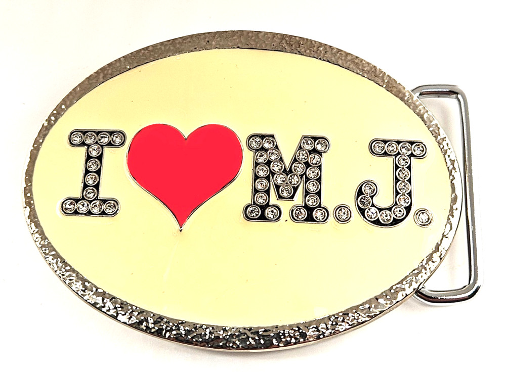 Vintage I Love Michael Jackson Bling Belt Buckle