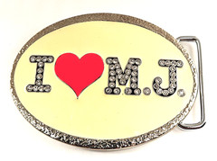 Vintage I Love Michael Jackson Bling Belt Buckle