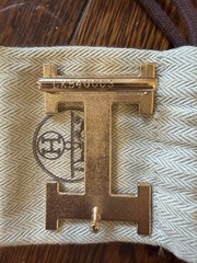 Hermès H Logo Reversible Interchangeable Belt Buckle Metal 1.25&Prime; Gold/Silver