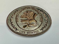 North American Hunting Club Life Member Eagle Vintage Two Tone Belt Buckle
