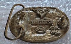 MASON MASONIC SQUARE COMPASS BLUE LODGE G BRASS COLOR FINISH BELT BUCKLE 1985