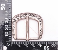 30MM Engraved Floral Western Leathercraft 4-Piece Set Belt Buckle Antique Silver
