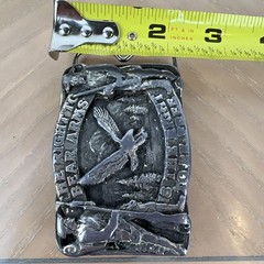 Vintage 1982 Siskiyou The Right To Bear Arms Pewter Belt Buckle R-10