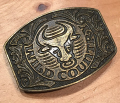 BULL&rsquo;S HEAD BELT BUCKLE AVON WILD COUNTRY RING NOSED BULL LOGO