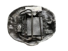 Vtg 1986 Nasco Eli Whitney Cast Iron Growing Of America Belt Buckle #258