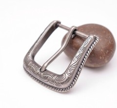 Texas Flower Carved Antique Silver Western Cowboy Buckle fit Leather Belt 1-1/2&Prime;