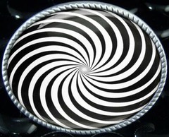 Hypnotic Belt Buckle – Sci-fi Spiral Optical Illusion Handmade Buckle – 558