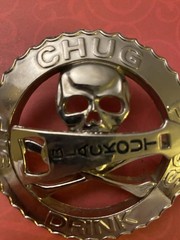 Vintage Skull & Crossbones Drinking Game with Spinner Belt Buckle