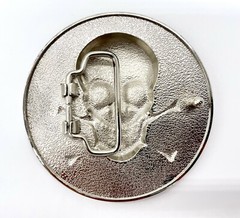 Red Skull Silver Pirate Belt Buckle | American Western Vintage Buckle
