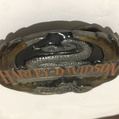 Harley Davidson Vintage Belt Buckle Eagle Snake Motorcycle Heavy Metal Japan