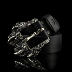 German silver belt buckle Wolf&rsquo;s Paw, wolf paw with claws, beast claws buckle