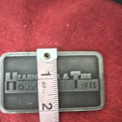 Vintage Hearn Oil & Tire House Advertising Belt Buckle