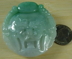 Certified Green Chinese Natural A Jade Jadeite Dragon Man Buckle Belt A-078-2