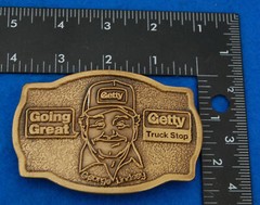 Going Great Getty Truck Stop George Lindsey Belt Buckle, Complete & Functional