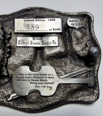 Arroyo Grande Belt Buckle Square Dancing #339 1985 Pewter 3.25&Prime;x2 5/8&Prime; Fit 1.75
