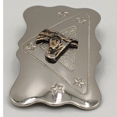 Chambers Belt Co Western Horse Head Belt Buckle Silver Gold Tone Stars USA Made