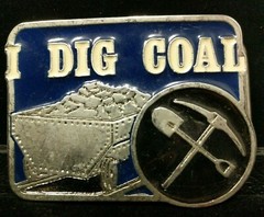 Great/Fun/Fashionable Belt Buckle Coal Mine I Dig Coal Miner Bold Enamel Heavy