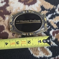 The Western Producer Retro Enamel Belt Buckle Farm Farmer Cowboy Agriculture Y2K